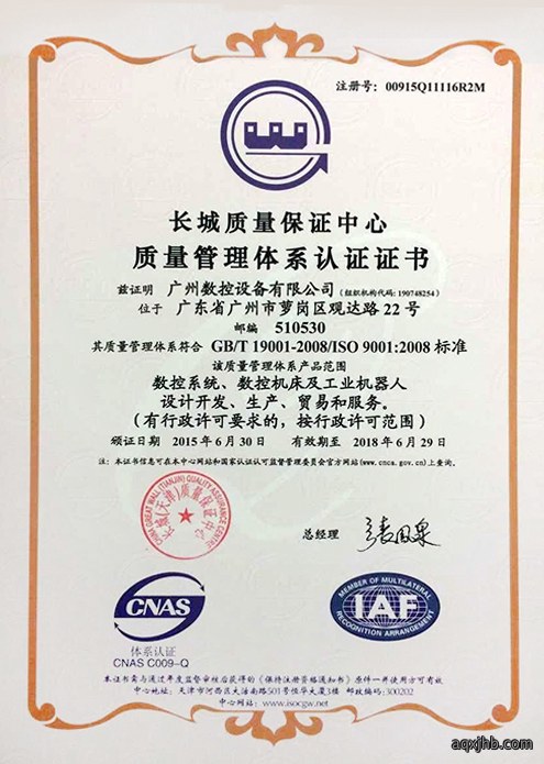  Quality Management System Certification